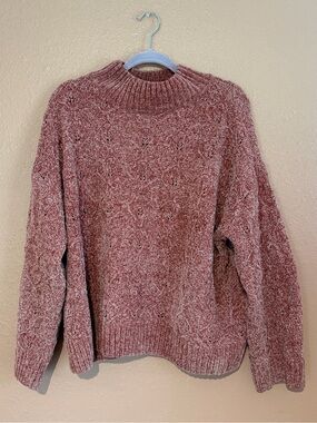 Liz Claiborne Dusty Rose Cable Knit Sweater